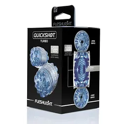 Мастурбатор Fleshlight Quickshot Turbo Blue Ice, компактний, чудово для пар і мінету - мініатюра 6