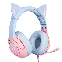 Дротова гарнітура Onikuma Gaming CAT Gradient with RGB K9, 7.1, USB, 2.2m, pink&blue - мініатюра 3