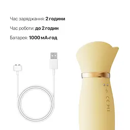 Пульсатор-вібратор із вакуумною стимуляцією клітора Zalo - ROSE Thruster Lemon Yellow - мініатюра 6