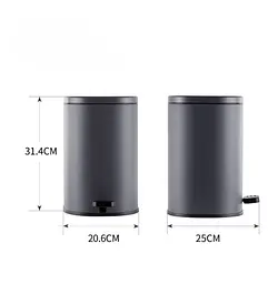 Відро для сміття Mixxus Premium Olivary-TC0105 Graphite з плавним закриттям, овальне, 5 л, графіт (MI7063) - мініатюра 5