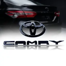 Емблема задня + напис Toyota Camry глянсова Чорна Пластик На скотчі (OEM: PT948-03191-02) - мініатюра 2