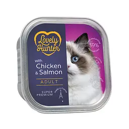 Вологий корм для дорослих кішок з куркою та лососем Lovely Hunter Adult with Chicken and Salmon 85 г