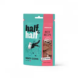 Ласощі для собак Half&Half у формі м'ясних монеток з яловичиною 100 г (4823082431816) - мініатюра 1