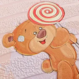 Панель Sticker Wall стінова 3D 700 x 700 x 4mm ведмедики на рожевому фоні D SW-00001974 - мініатюра 6