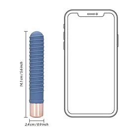 Вібратор Loveline Ribbed Mini 14.1 см синій - мініатюра 6