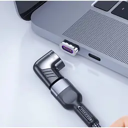 Адаптер кутовий Wuw Magnetic Type-C 120W 5A 480Mbps Чорний - мініатюра 2