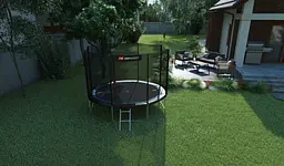 Батут Hop-Sport 12ft (366см) чорно-синій з зовнішньою сіткою - мініатюра 1