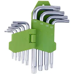 Набір ключів Alloid Torx вигнутих T10-T50, 9 предметів (НТ-0912) - мініатюра 3
