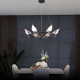 Підвісна LED-люстра з птахами Levistella 784V1004-6 BK+FGD - мініатюра 2