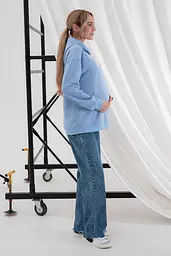Джинси для вагітних прямі straight fit для майбутніх мам з регульованим поясом S (44) Anne Юла Мама синій - мініатюра 2
