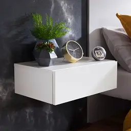 Тумба навісна приліжкова з 1 ящиком, підвісна FHG-0102 Білий