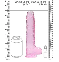 Фалоімітатор Realrock Dildo рожевий 25 см - мініатюра 2