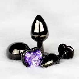 Металева анальна пробка з кристалом Ouch! Heart Gem - розмір M - мініатюра 4