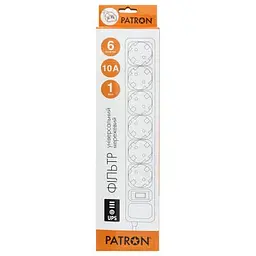 Мережевий фільтр живлення Patron 1 m3*1mm2 (SP-1063U) 6 розеток BLACK (EXT-PN-SP-1063U) - мініатюра 2