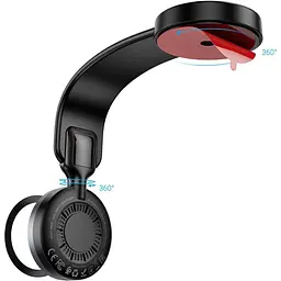 Автотримач із бездротовою зарядкою Hoco HW29 Totem Ring Magnetic Wireless Black Metal Gray [140687] - мініатюра 3