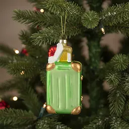 Прикраса ялинкова Handicraft Валіза скло - мініатюра 3