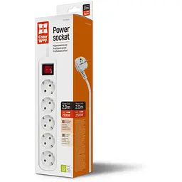 Мережевий фільтр-подовжувач СolorWay PSEA52-W 5 розеток 2 м White - мініатюра 4