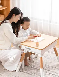 Комплект Poppet Столик Мультивуд 3 в 1 + Стілець + Подушка на стілець + Набір фломастерів (PP-010-G) - мініатюра 11