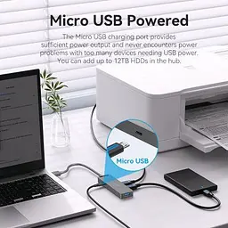 Концентратор Vention USB 3.0 to 4xUSB 3.0 Hub With Power Supply 0.15m black (CHLBB) - мініатюра 6