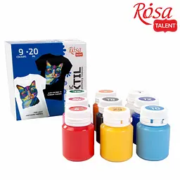 Набір фарб для розпису тканин CAT 9×20 мл Rosa Talent - мініатюра 4