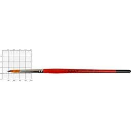 Пензель синтетика кругла Carrot 1097R № 6 коротка ручка Kolos