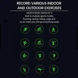 Чоловічий наручний розумний годинник North Edge CrossFit GPS з компасом (Black) - мініатюра 9