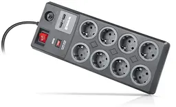 Мережевий фільтр RS-8F USB CHARGE 3m, black (EL122300004) - мініатюра 6