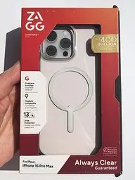 Чохол для iPhone 16 Pro Max ZAGG Gear4 Crystal Palace Clear Case MagSafe Прозорий протиударний - мініатюра 2