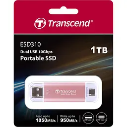 Накопичувач SSD Transcend SSD 1TB External SSD, ESD310 (TS1TESD310P) - мініатюра 3