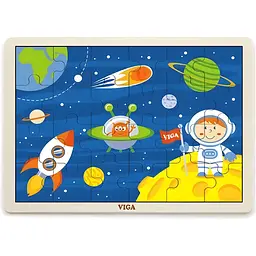 Набір дерев'яних пазлів Viga Toys  зі стійкою для зберігання 288 елементи 12 шт. (51428) - мініатюра 2