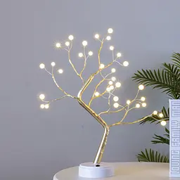 Світлодіодне дерево бонсай Кульки, 45 см, USB, теплий білий (WLS-9035-W) - мініатюра 3