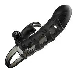 Насадка на член - Pretty Love Cuper Vibrating Penis Sleeve Black - мініатюра 6