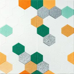 Панель стінова Sticker Wall 3D 700х700х4мм Мозаїка зелено-жовта SW-00002015