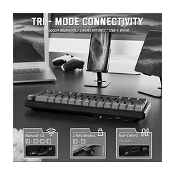 Клавіатура Attack Shark X66 RGB Wireless/Bluetooth/USB UA Moonlit Night (X66MN_AS) - мініатюра 3