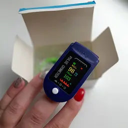 Пульсоксиметр Fingertip Pulse Oximeter LK-88 1 шт Синьо-білий (0274) - мініатюра 2