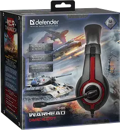 Гарнітура Defender Warhead G-185 Black+Red (64106) (6307916) - мініатюра 3