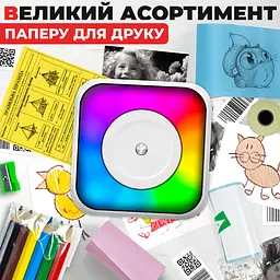 Портативний термальний принтер JETIX Mini Printer Student 2 з Bluetooth і нічником для термодруку без чорнила - мініатюра 10