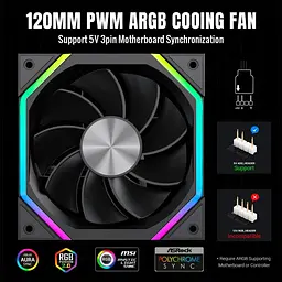 Вентилятор GameMax FN12A N2 120мм Reverse (FN12A-N2-R) Black - мініатюра 5