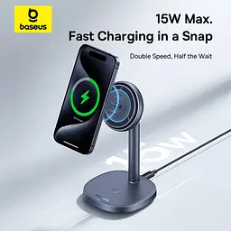 Магнітний бездротовий зарядний пристрій 2в1 BASEUS Orbit 2 Pro Air-Cooled 20 W (P10273500813-00) - мініатюра 7