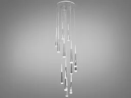 Люстра стельова LED Diasha 3002/15HR, 60W, 3300 лм, хром, для холу, каскадна, регулювання висоти, IP20 - мініатюра 2