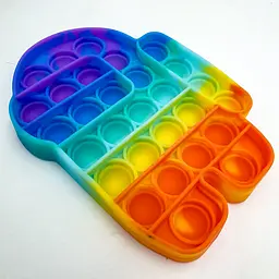 Сенсорна іграшка антистрес силіконова нескінченна пухирка попит UKC Pop It Fidget робот веселка - мініатюра 2
