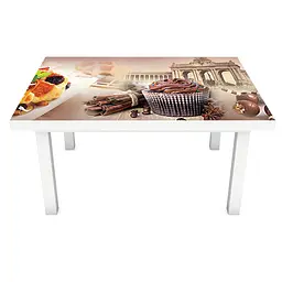 Вінілова наклейка на стіл Класичні Солодощі місто шоколад фрукти 65х120 см Happy Pocket Z180484