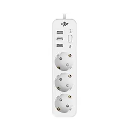 Мережевий фільтр LogicPower Premium LP-X3 USB 2200 Вт White 2 м - мініатюра 2