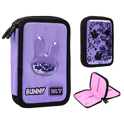 Пенал шкільний Yes подвійний Shiny Bunny HP-01