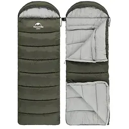 Спальник з капюшоном Naturehike U150 NH20MSD07, (11°C), правий, зелений
