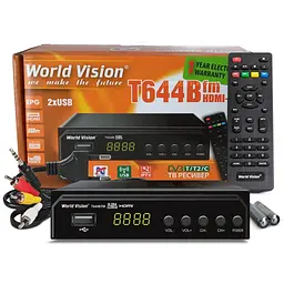 Ефірний Т2 ресивер, цифровий тюнер World Vision T644B FM - мініатюра 2