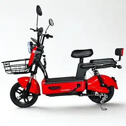 Електровелосипед EVOBIKE Nova S 500W 48V 12Ah з 2 сидіннями, корзиною та поворотниками, простий і надійний, для міста і села, червоного кольору