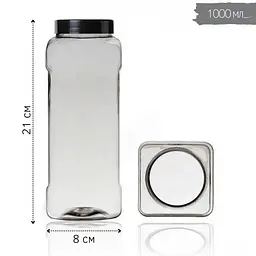 Набір пластикових контейнерів для сипучих (10 шт.) (Kit-10-black-white) - мініатюра 8