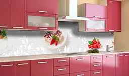 Кухонний фартух Happy Pocket Полуничний пиріг вінілова наклейка для кухні візерунки Їжа Сірий 65х250 см Z181378 - мініатюра 2