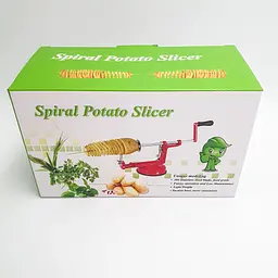 Машинка слайсер для спіральної нарізки картоплі картоплерізка UKC Spiral Potato Slicer червоний - мініатюра 8